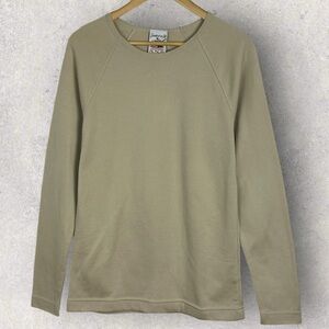 SNS Herning Long Sleeve T-Shirt Tan Beige Sand Mens Size‎ Small Crew Tee NEW NWT
